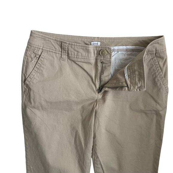 Liz Claiborne Women Chino Pants 10P Beige Ankle Minimalistic Neutral Uniform - Picture 5 of 9